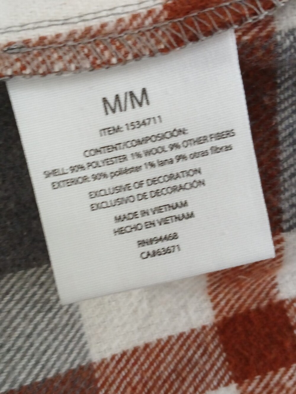 Gray & Rust Plaid Button-Up Shacket, With Pockets! - Picture 2 of 6